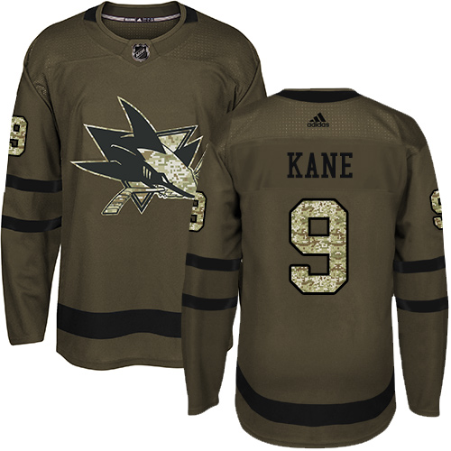 Adidas Sharks #9 Evander Kane Green Salute to Service Stitched Youth NHL Jersey